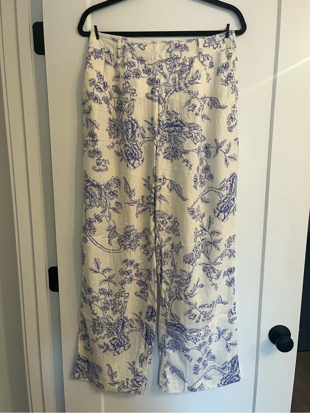 Mango Lombok Floral Print Wide Leg Trousers, 6